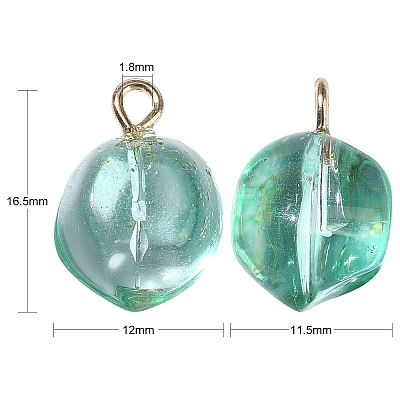 50Pcs Transparent Spray Painted Glass Peach Pendants GLAA-CJ0002-24-1