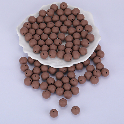 Round Silicone Focal Beads SI-JX0046A-114-1
