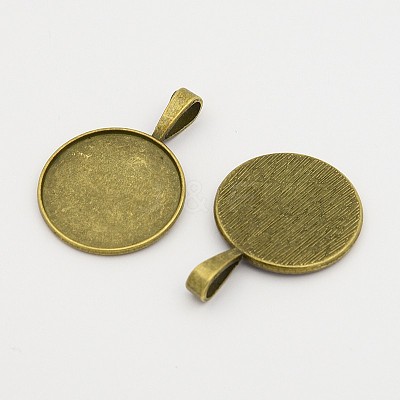 Tibetan Style Alloy Pendant Cabochon Settings TIBEP-20474-M-LF-1