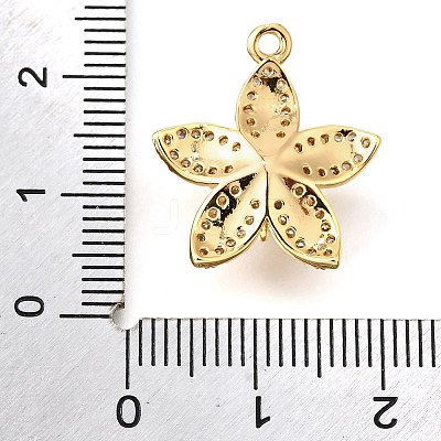 Brass Micro Pave Clear Cubic Zirconia Pendants KK-U065-02D-G-1