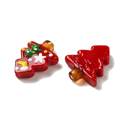 Christmas Theme Handmade Lampwork Beads LAMP-G162-06B-1