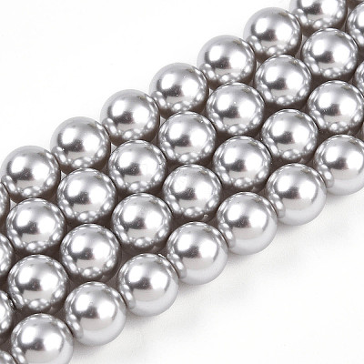 Baking Paint Pearlized Glass Pearl Bead Strands HY-N002-8mm-A03-1