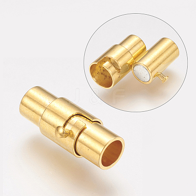 Brass Locking Tube Magnetic Clasps LS-MC078-G-1