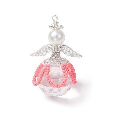 2Pcs 2 Styles Glass Seed Bead Pendants PALLOY-MZ00710-04-1