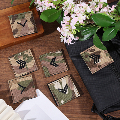 6Pcs 3 Styles Polyester Epaulette Camouflage PATC-FH0001-27A-1