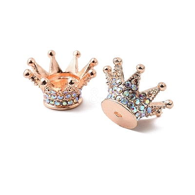 Alloy Rhinestone Crown Beads FIND-NH0001-19RG-1