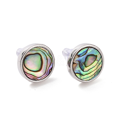 Brass Stud Earrings EJEW-E252-07D-1