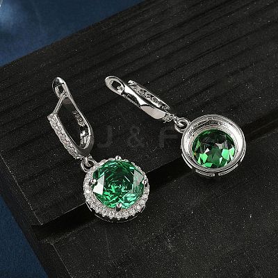 925 Sterling Silver Micro Pave Cubic Zirconia Hoop Earrings EJEW-B147-01A-02-1