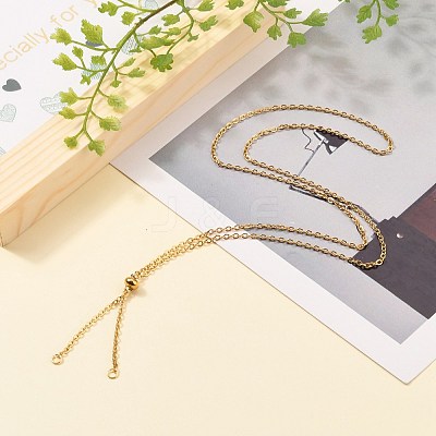 304 Stainless Steel Slider Necklace Making X-AJEW-JB00776-02-1