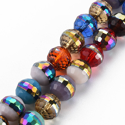 Electroplate Transparent Glass Beads Strands EGLA-N006-031-A01-1