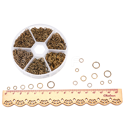1 Box Iron Plated Jump Rings 4mm to 10mm in Diameter Antique Bronze for Jewelry Making IFIN-PH0001-06AB-NF-1