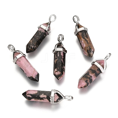 Natural Rhodonite Double Terminated Pointed Pendants LS-G-F295-05D-1