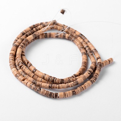 Natural Coconut Column Bead Strands COCB-O001-14-1