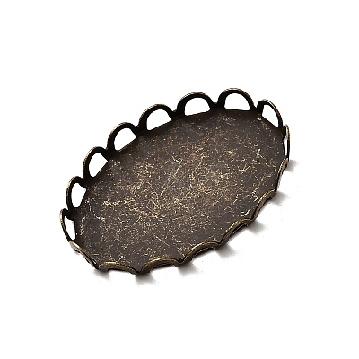 Brass Lace Edge Bezel Cups KK-E185-AB-NF-1