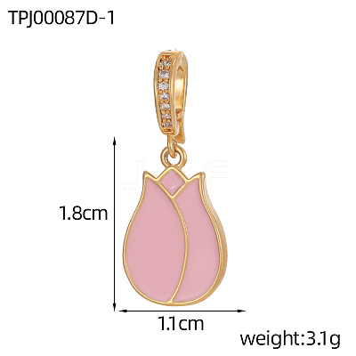 Brass Enamel Pendants KK-OY001-01G-1