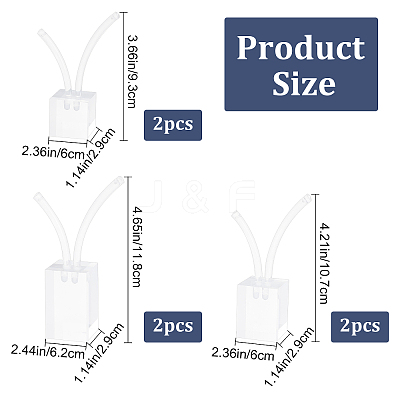 3Pcs 3 Sizes Transparent Acrylic Earring Display Stands EDIS-WH0022-08-1