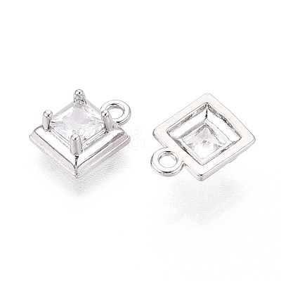 Brass Micro Pave Cubic Zirconia Pendants KK-T071-46P-1