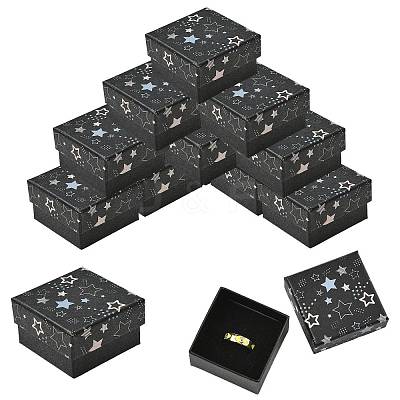 12Pcs Star Print Paperboard Jewelry Gift Boxes CON-FS0001-25-1