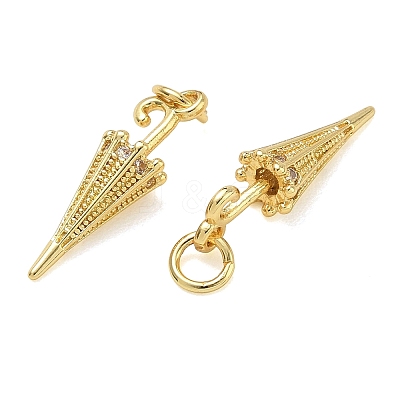 Brass Micro Pave Clear Cubic Zirconia Pendants KK-CBAD9DF-08G-1