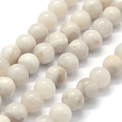 Natural White Crazy Lace Agate Beads Strands G-G763-11-6mm-1