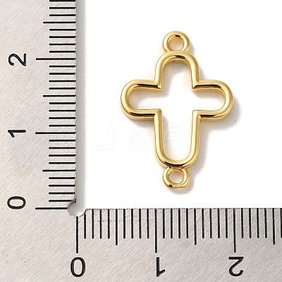 Rack Plating Brass Cross Outline Connector Charms Links KK-U027-05G-1