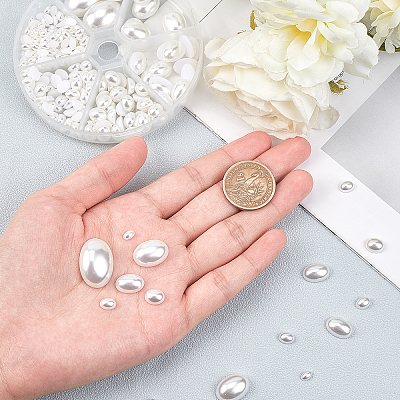 Eco-Friendly Plastic Imitation Pearl Cabochons MACR-PH0001-13-1