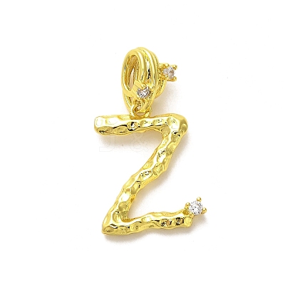 Rack Plating Brass Micro Pave Cubic Zirconia European Dangle Charms KK-L210-015G-Z-1