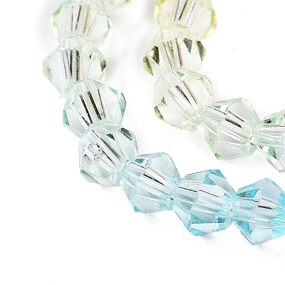 Gradient Color Baking Paint Glass Bead Strands DGLA-A039-T4mm-A012-1
