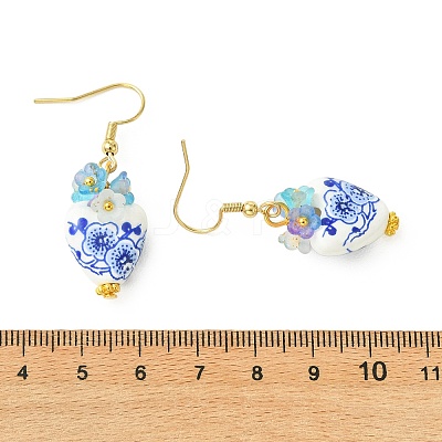 Handmade Porcelain & Acrylic Beads Dangle Earrings for Women EJEW-JE07329-02-1