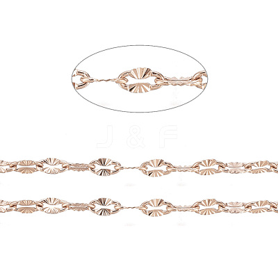3.28 Feet Ion Plating(IP) 304 Stainless Steel Textured Dapped Chains X-CHS-D004-02RG-1