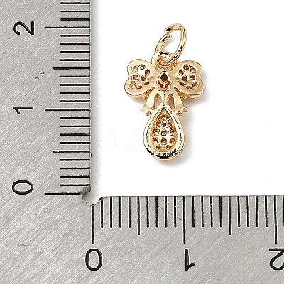 Brass Micro Pave Cubic Zirconia Charms KK-C133-03H-G-1