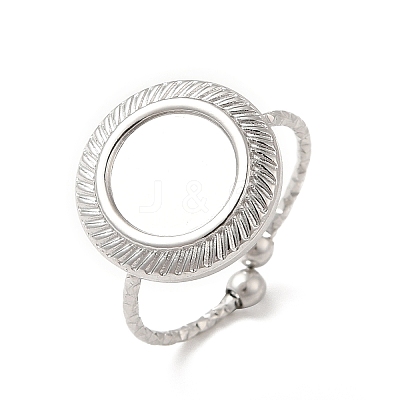 Non-Tarnish 304 Stainless Steel Open Cuff Ring Component LS-STAS-E180-09P-1