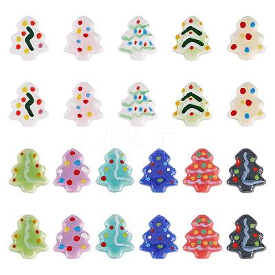 22Pcs 11 Colors Handmade Porcelain Beads PORC-TA0001-34-1