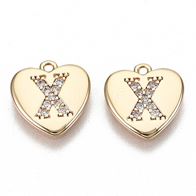 Brass Micro Pave Clear Cubic Zirconia Charms KK-N231-234X-NF-1