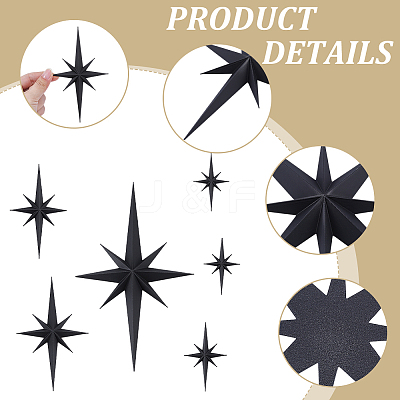 6Pcs Plastic Self Adhesive Wall Stickers DIY-WR0005-34C-1