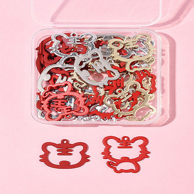 30Pcs 5 Style Spray Painted Alloy Pendants ENAM-FS0002-93-1