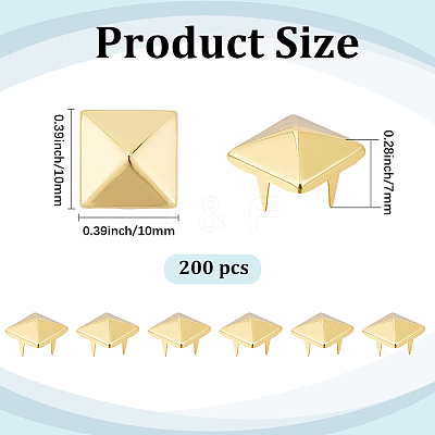 200Pcs Iron Studs Rivets IFIN-GF0001-63G-1