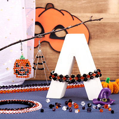 12 Strands 12 Style Halloween Theme Transparent Glass Beads Strands GLAA-TA0001-42-1