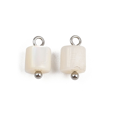Natural Shell Column Charms STAS-D378-32P-1