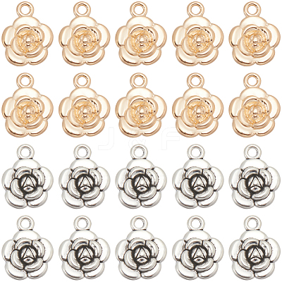 60Pcs 2 Colors Tibetan Style Alloy Pendants FIND-SC0010-55-1