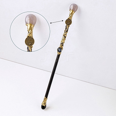 Natural Cherry Blossom Agate Twelve Constellation Magic Wand PW-WG31255-10-1