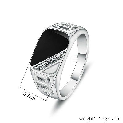 Alloy Micro Pave Cubic Zirconia Finger Rings for Men FS-WGE231C-03-1