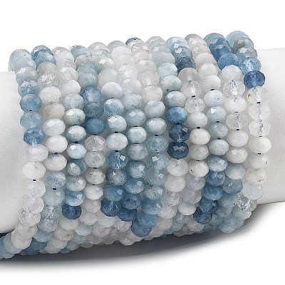 Natural Devil Blue Aquamarine Beads Strands G-NH0073-A01-1
