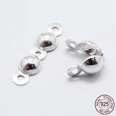 925 Sterling Silver Bead Tips Knot Covers STER-K167-002D-S-1