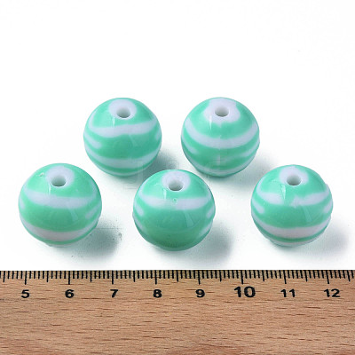 Opaque Striped Acrylic Beads MACR-S373-27B-07-1
