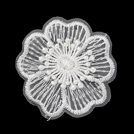 Organza Embroidered Cloth Sew on Patches PATC-WH0006-40A-1