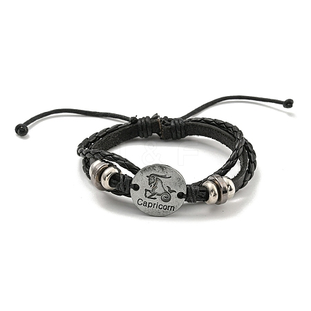 PU Imitation Leather Braided Cord Bracelets BJEW-P329-01A-AS-1