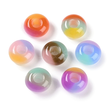 Triple Color Resin European Beads RESI-F055-06-1