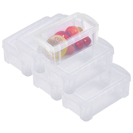 Transparent Plastic Stackable Mini Organizer Bead Containers with Locking Lid CON-WH0123-31E-1