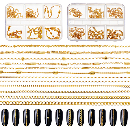 12Pcs 2 Styles Alloy Chains MRMJ-DC0001-10G-1